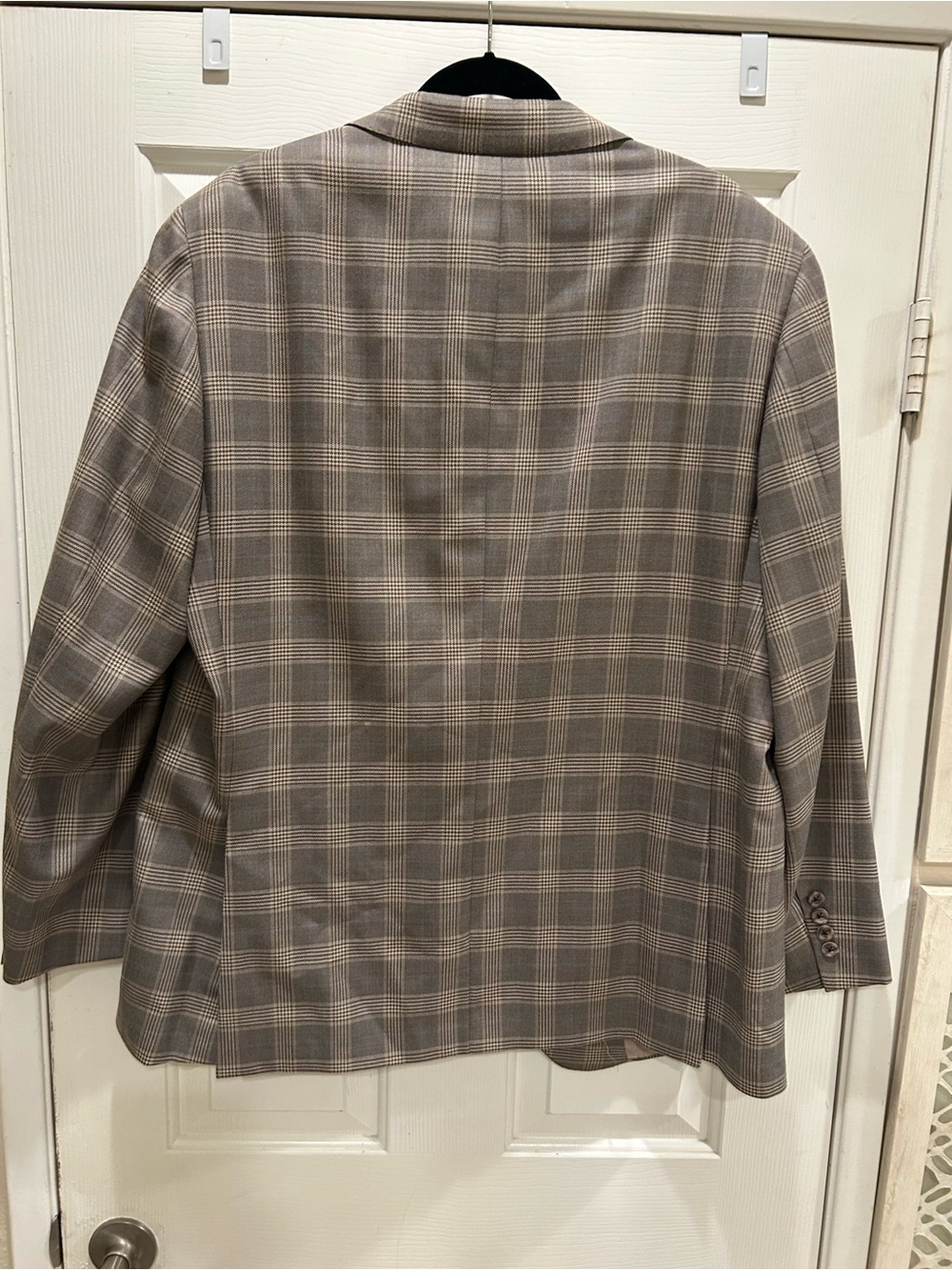 JP Tilford Samuelsohn Taupe Plaid Blazer - Classic Tailored Suit Jacket 46 R - Picture 8 of 8